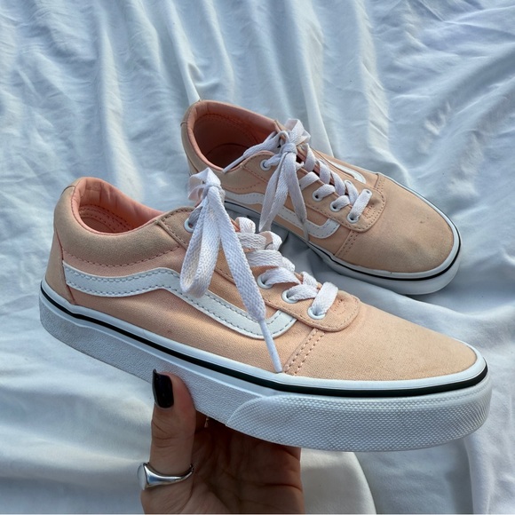 Vans Old Skool Peach Pink Youth Girls Size 3 Sneakers Play Condition - Picture 1 of 8